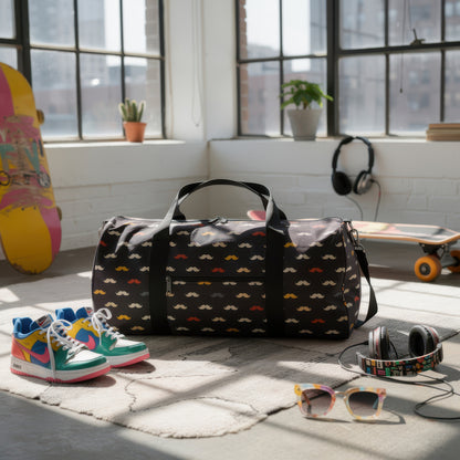 Mustache-print duffel bag - Batty