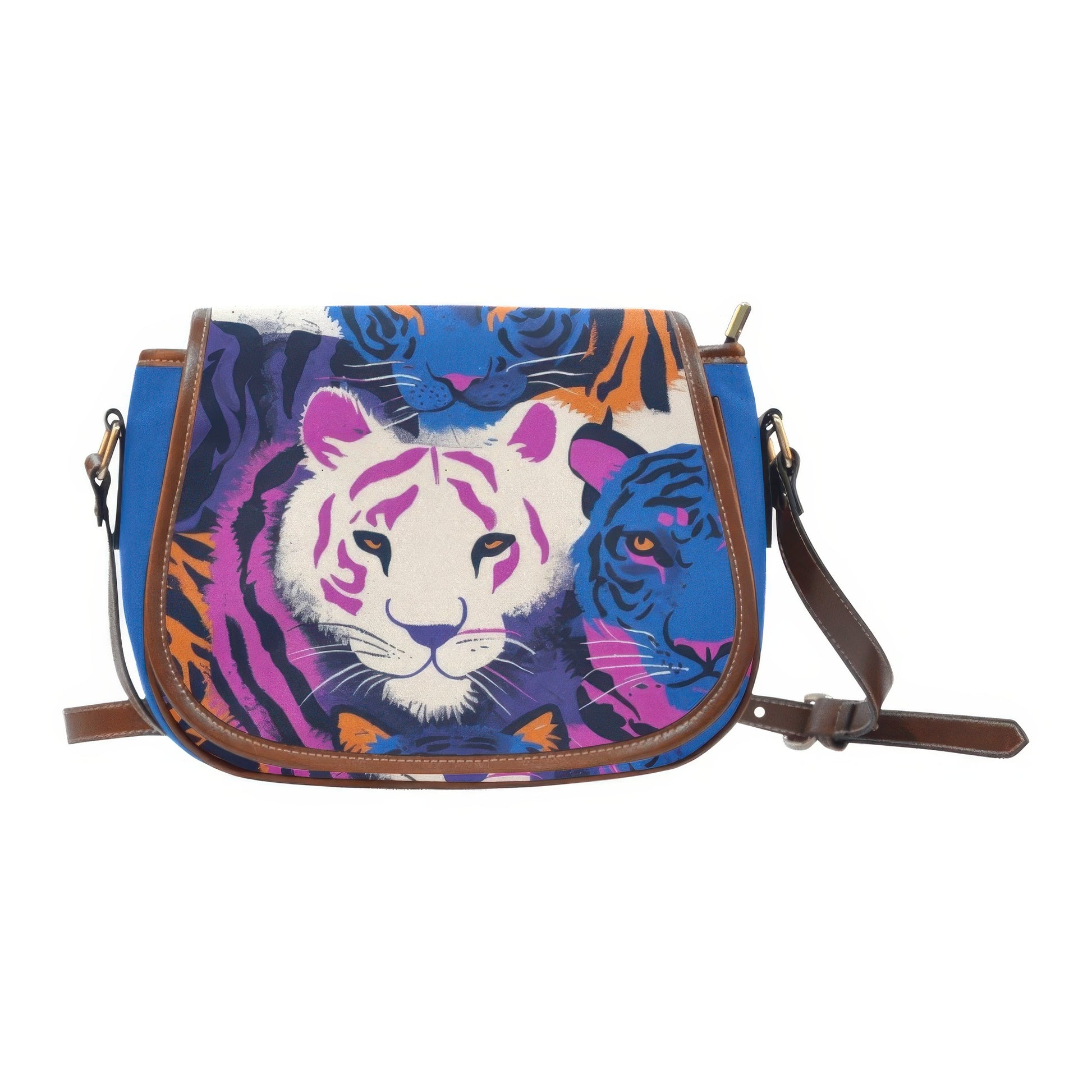 Saddle colorful tigers Bag (Model 1649) (Big) - Batty