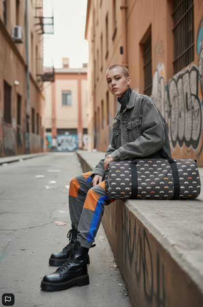 Mustache-print duffel bag - Batty