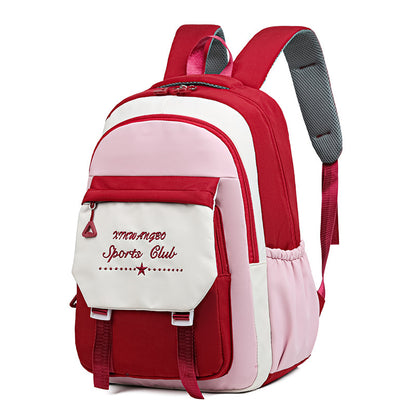 Contrast Color Schoolbag Women's Shoulder Large Capacity