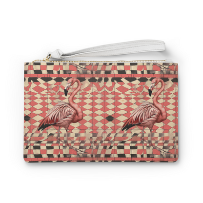 Tropical Flamingo Wristlet Clutch