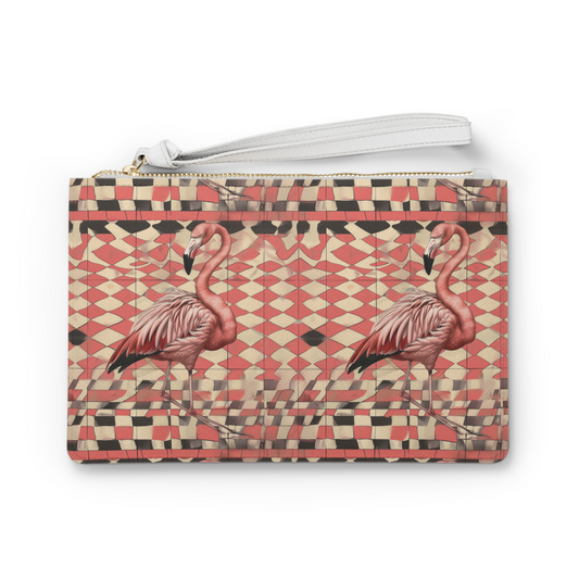 Tropical Flamingo Wristlet Clutch
