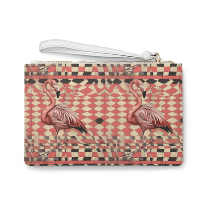 Tropical Flamingo Wristlet Clutch